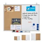 Tabla 2in1, panou pluta si whiteboard, 45 x 60 x 7 cm, Relaxdays