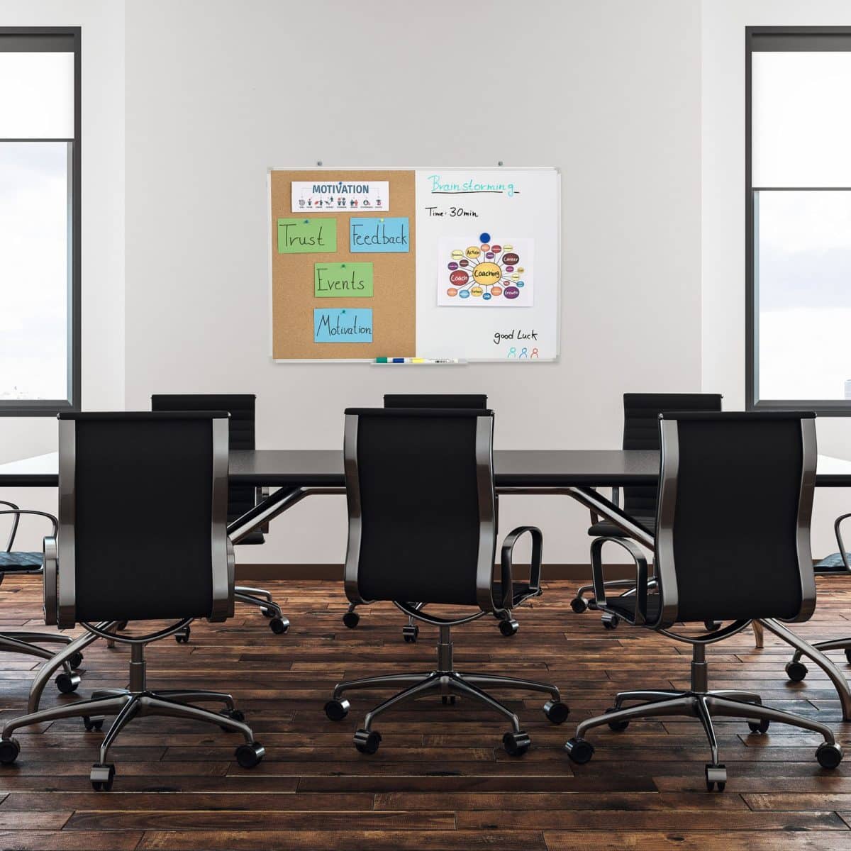Tabla 2in1, panou pluta si whiteboard, 45 x 60 x 7 cm, Relaxdays - imagine 5
