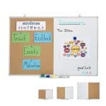 Tabla 2in1, panou pluta si whiteboard, 60 x 90 x 7 cm, Relaxdays
