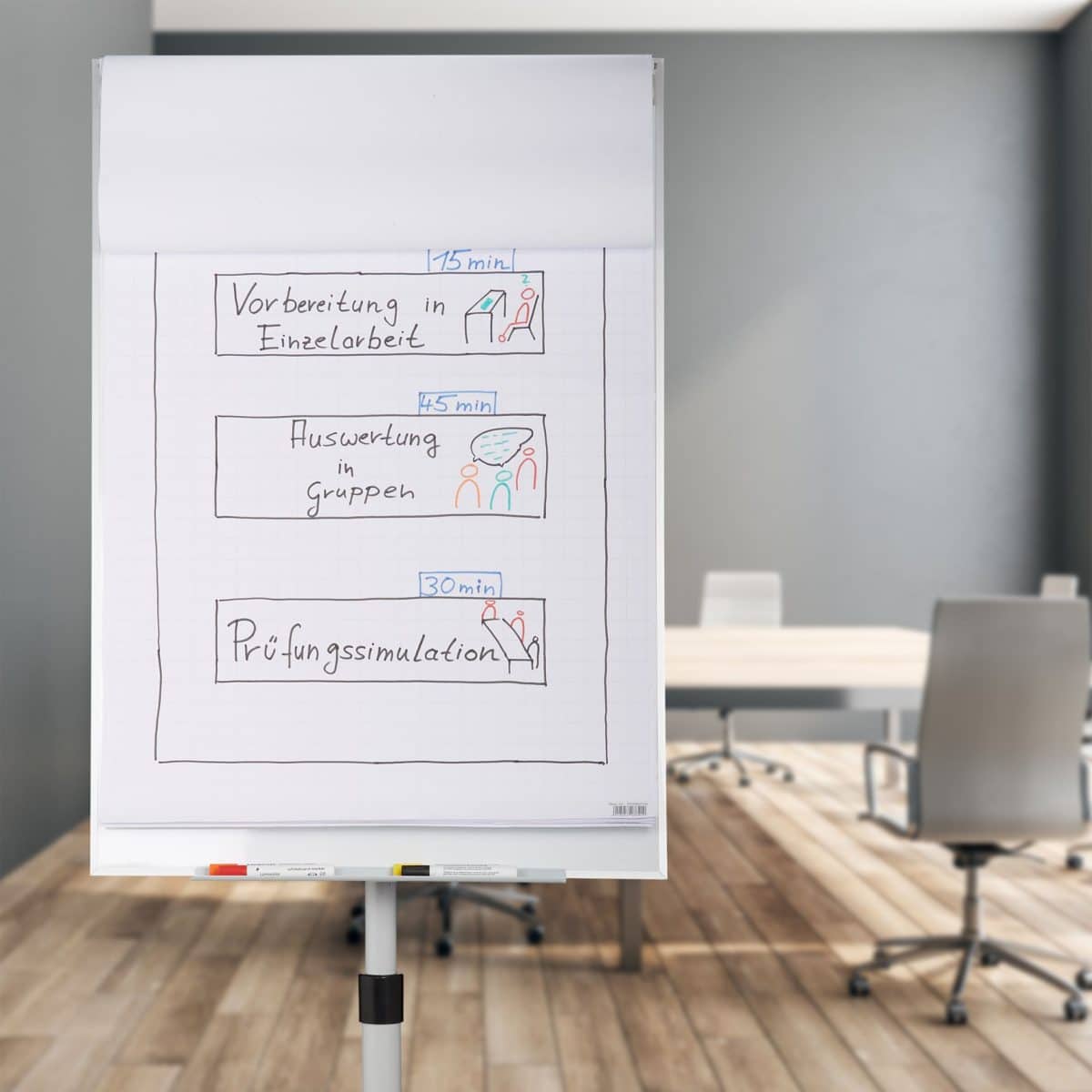 Tabla 2in1 mobila, whiteboard si flipchart, reglabila, 100 x 70 cm, Relaxdays - imagine 5