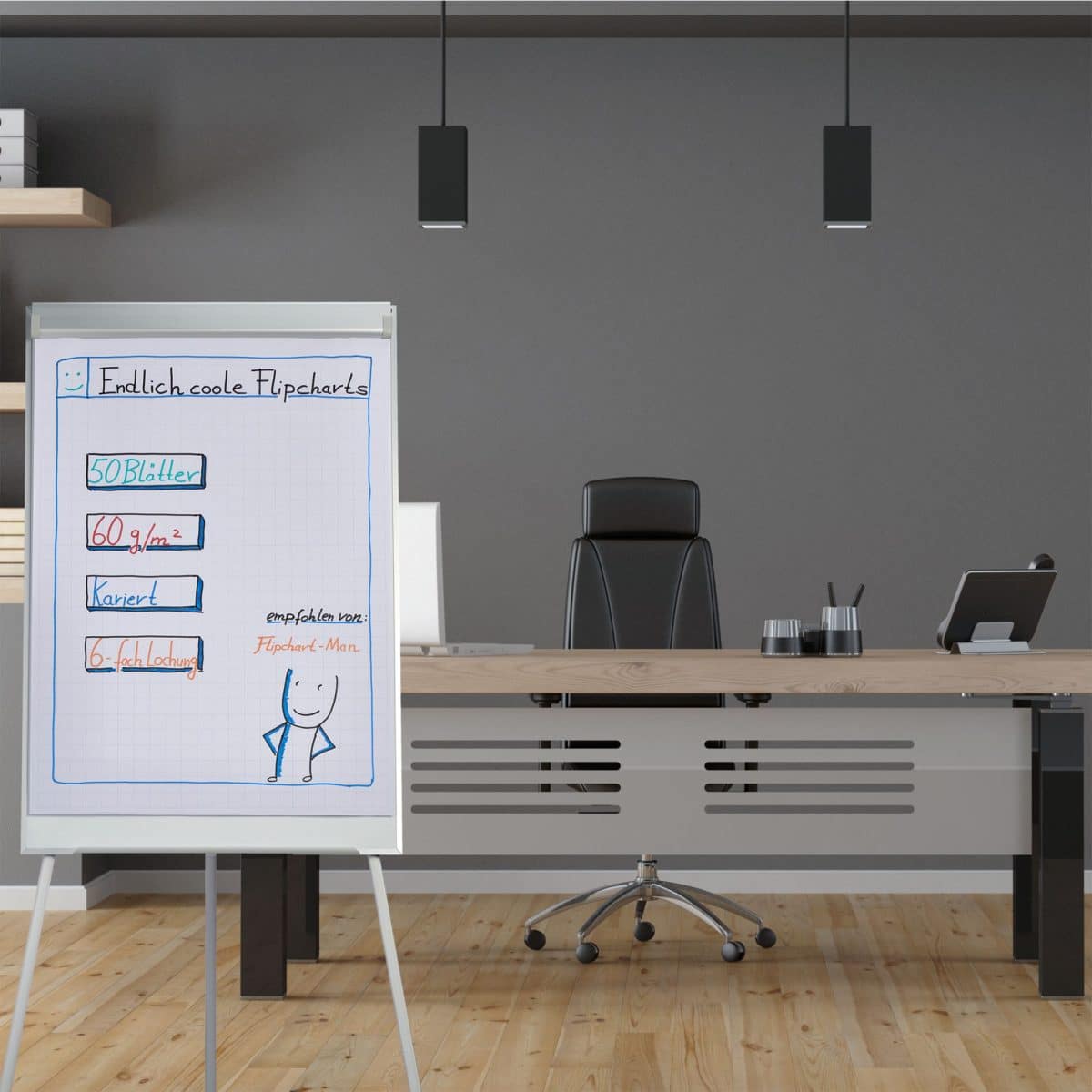 Flipchart 50 de coli hartie matematica, 81 x 57,5 ​​x 0,5 cm, Relaxdays - imagine 2