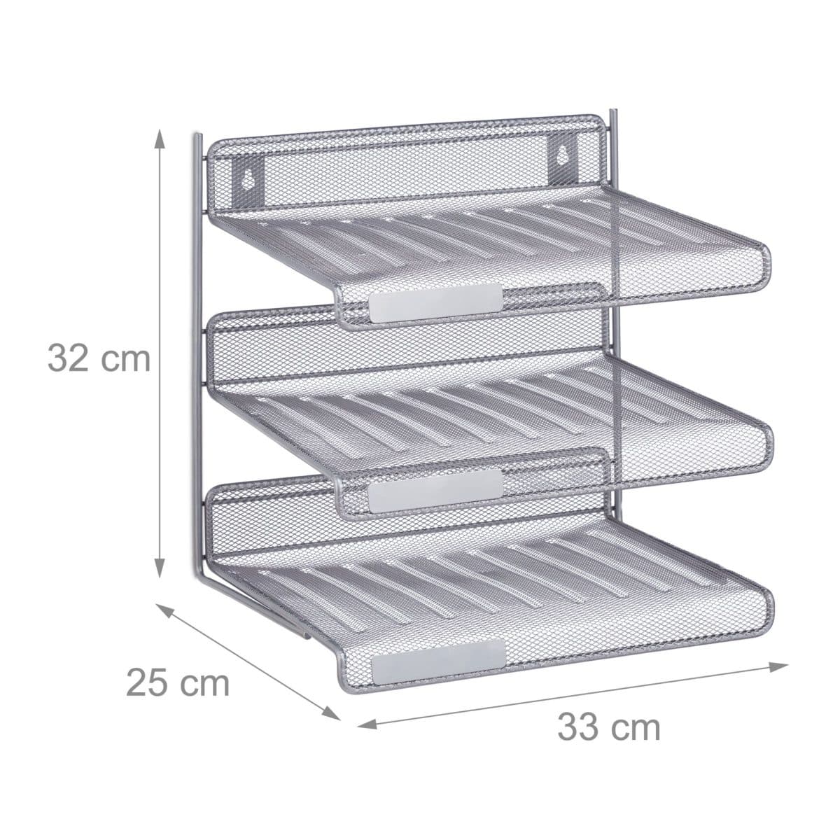 Organizator metalic, de birou/perete, 3 compartimente, 32 x 33 x 25 cm - imagine 4