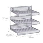 Organizator metalic, de birou/perete, 3 compartimente, 32 x 33 x 25 cm - imagine 4
