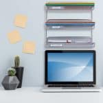 Organizator metalic, de birou/perete, 3 compartimente, 32 x 33 x 25 cm - imagine 5
