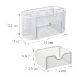 Organizator metalic pentru birou, 9 compartimente, sertar, alb, 10,5 x 22 x 11 cm - imagine 4