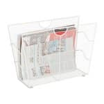Suport metalic pentru ziare/carti/reviste, 27 x 39 x 17 cm, alb, Relaxdays