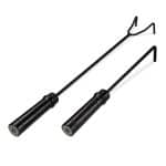 Set 2 accesorii pentru semineu, otel, negru