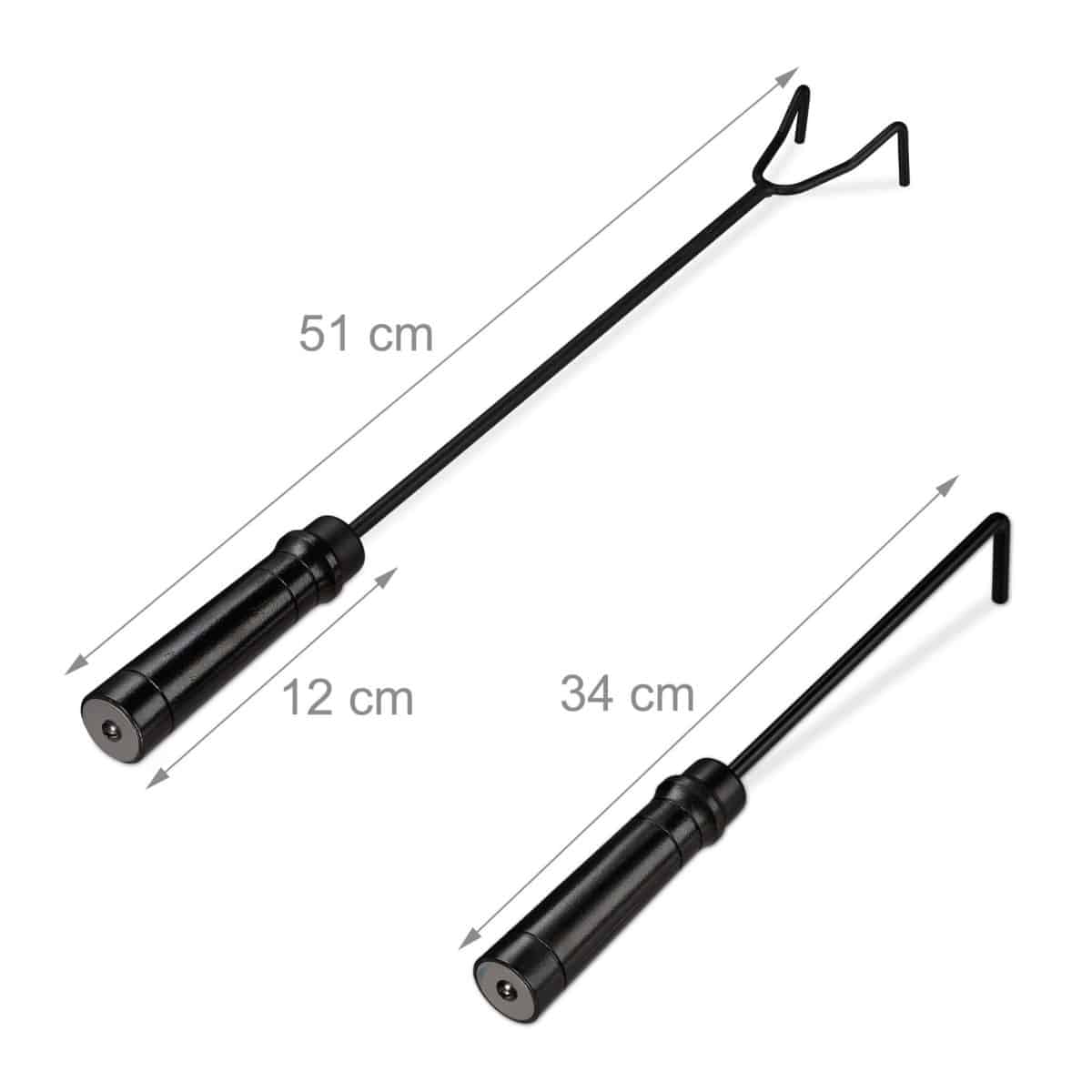 Set 2 accesorii pentru semineu, otel, negru - imagine 3