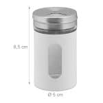 Set 12 recipiente pentru condimente, inox, 8,5 x 5 cm, alb - imagine 2