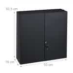 Dulap pentru medicamente XXL, 11 compartimente, inchidere magnetica, otel, negru,  53,5 x 53 x 19 cm - imagine 4