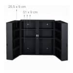 Dulap pentru medicamente XXL, 11 compartimente, inchidere magnetica, otel, negru,  53,5 x 53 x 19 cm - imagine 5