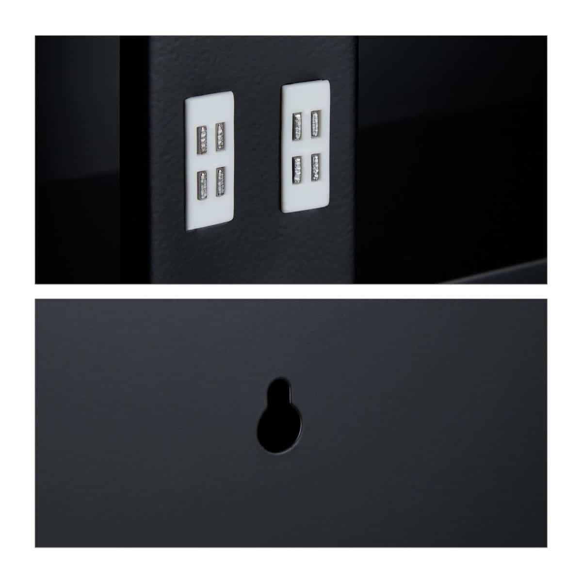 Dulap pentru medicamente XXL, 11 compartimente, inchidere magnetica, otel, negru,  53,5 x 53 x 19 cm - imagine 8