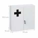 Dulap pentru medicamente XXL, 11 compartimente, inchidere magnetica, otel, alb/negru, 53,5 x 53 x 19 cm - imagine 4