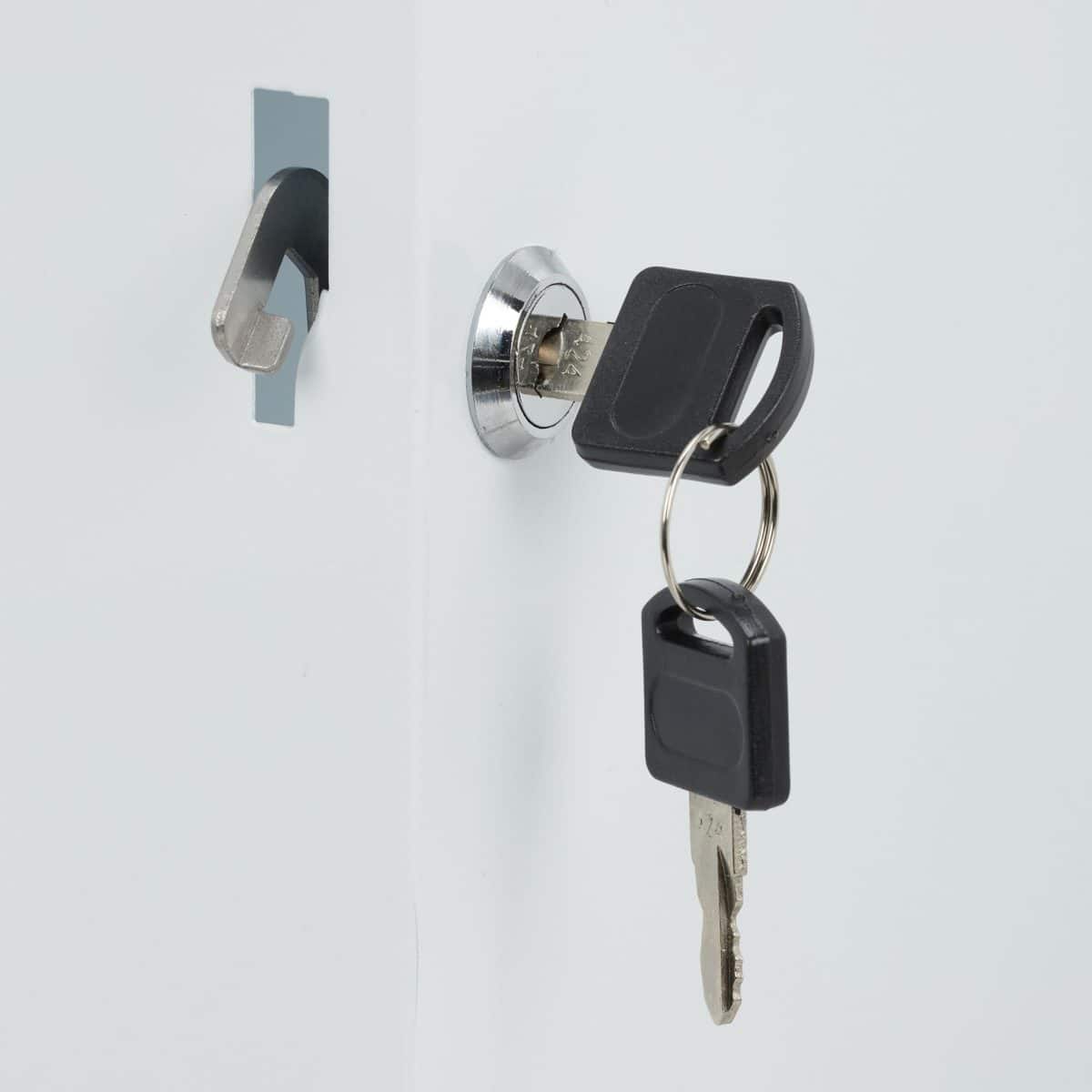 Dulap pentru medicamente XXL, 11 compartimente, inchidere magnetica, otel, alb/negru, 53,5 x 53 x 19 cm - imagine 6