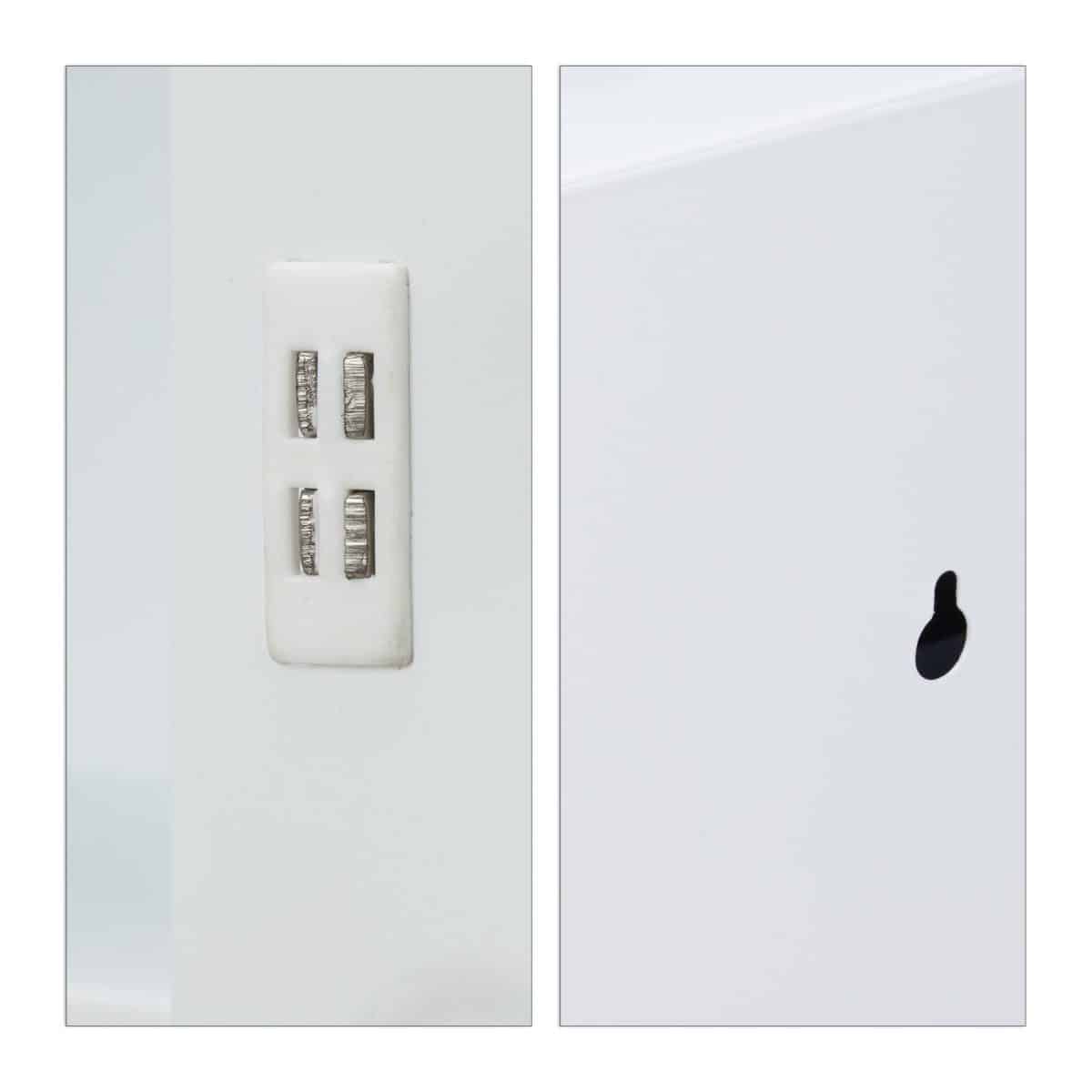 Dulap pentru medicamente XXL, 11 compartimente, inchidere magnetica, otel, alb/negru, 53,5 x 53 x 19 cm - imagine 7