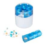 Organizator medicamente, 7 zile, 4 compartimente pe zi, plastic PP, albastru