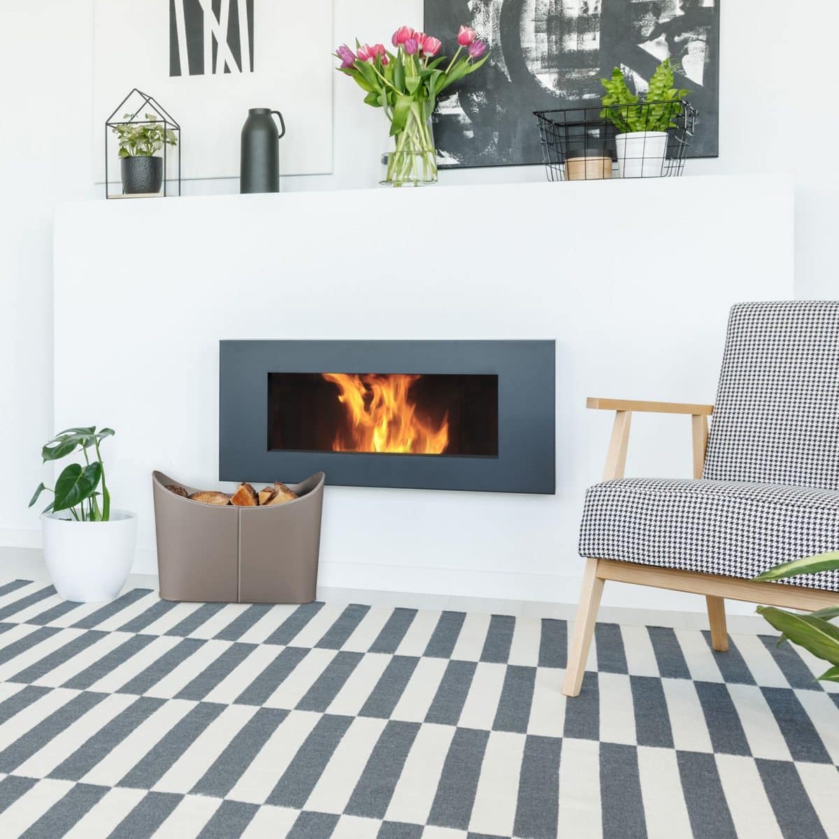 Suport lemne pentru soba sau semineu, 36 x 53,5 x 41 cm XL, antracit - imagine 2