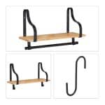 Raft de perete pentru bucatarie, carlige, 26, 5 x 43 x 18 cm - imagine 2
