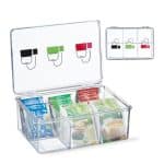 Cutie depozitare ceai, din plastic, cu 6 compartimente, 9 x 21, 5 x 15 cm, Kraftpunkt®