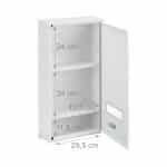 Dulap pentru medicamente, 3 rafturi, otel, alb/rosu, 60 x 30 x 12 cm - imagine 3