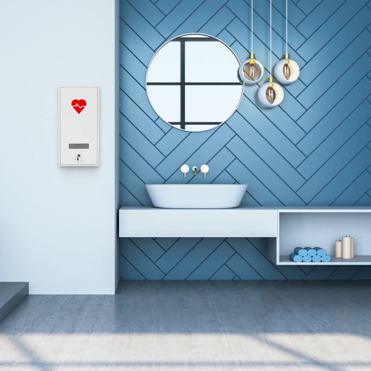 Dulap pentru medicamente, 3 rafturi, otel, alb/rosu, 60 x 30 x 12 cm - imagine 4