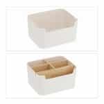 Organizator de birou/cosmetice cu 5 compartimente, alb, 9,5 x 18 x 15 cm - imagine 5