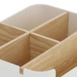 Organizator de birou/cosmetice cu 5 compartimente, alb, 9,5 x 18 x 15 cm - imagine 6