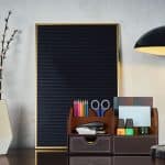 Organizator de birou/cosmetice, 6 compartimente, piele ecologica, negru - imagine 2