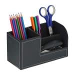 Organizator de birou, 3 compartimente, negru, 11 x 20 x 9,5 cm