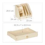 Organizator de birou, 8 compartimente si un sertar, bej, 29,5 x 33 x 24 cm - imagine 4