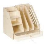 Organizator de birou, 8 compartimente si un sertar, bej, 29,5 x 33 x 24 cm - imagine 5