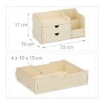 Organizator de birou, 3 compartimente si 2 sertare, alb, Relaxdays - imagine 5