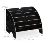 Organizator documente, format A4, MDF, 6 compartimente, negru, Relaxdays - imagine 4