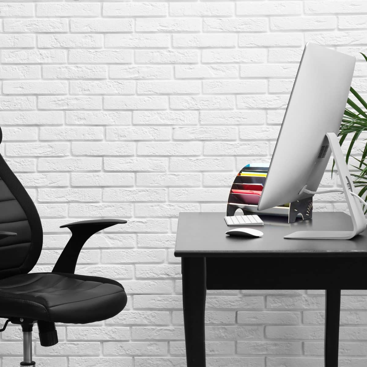 Organizator documente, format A4, MDF, 6 compartimente, negru, Relaxdays - imagine 5