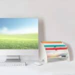 Organizator documente, format A4, MDF, 6 compartimente, alb, Relaxdays - imagine 3