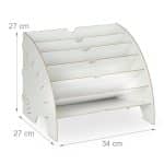 Organizator documente, format A4, MDF, 6 compartimente, alb, Relaxdays - imagine 5