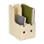 Organizator documente, format A4, MDF, 2 compartimente, bej, Relaxdays