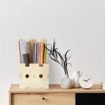 Organizator documente, format A4, MDF, 2 compartimente, bej, Relaxdays - imagine 2