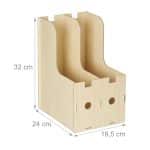 Organizator documente, format A4, MDF, 2 compartimente, bej, Relaxdays - imagine 4