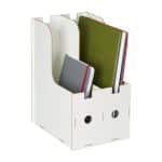Organizator documente, format A4, MDF, 2 compartimente, alb, Relaxdays