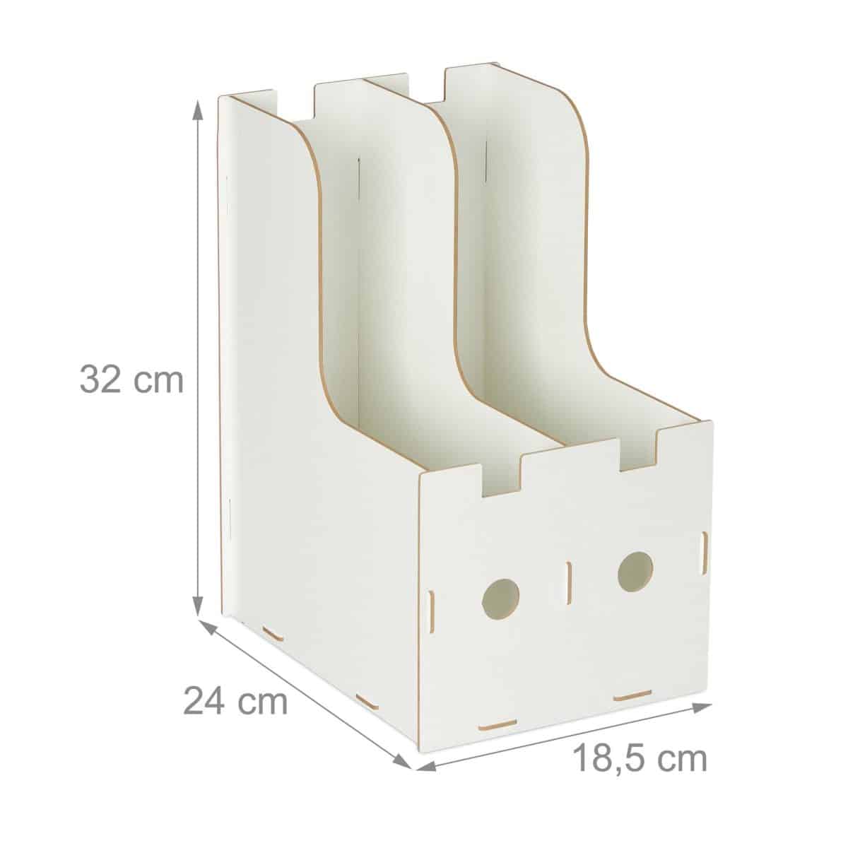 Organizator documente, format A4, MDF, 2 compartimente, alb, Relaxdays - imagine 4