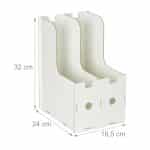 Organizator documente, format A4, MDF, 2 compartimente, alb, Relaxdays - imagine 4
