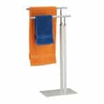 Suport prosoape, 2 brate, din otel inoxidabil, alb, 78 x 44 x 20 cm