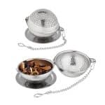 Set 2 infuzoare pentru ceai, pliabile,  17 x 4,5 cm, argintiu