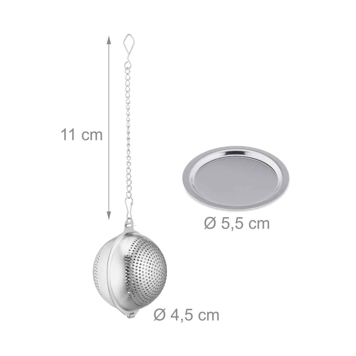 Set 2 infuzoare pentru ceai, pliabile,  17 x 4,5 cm, argintiu - imagine 3