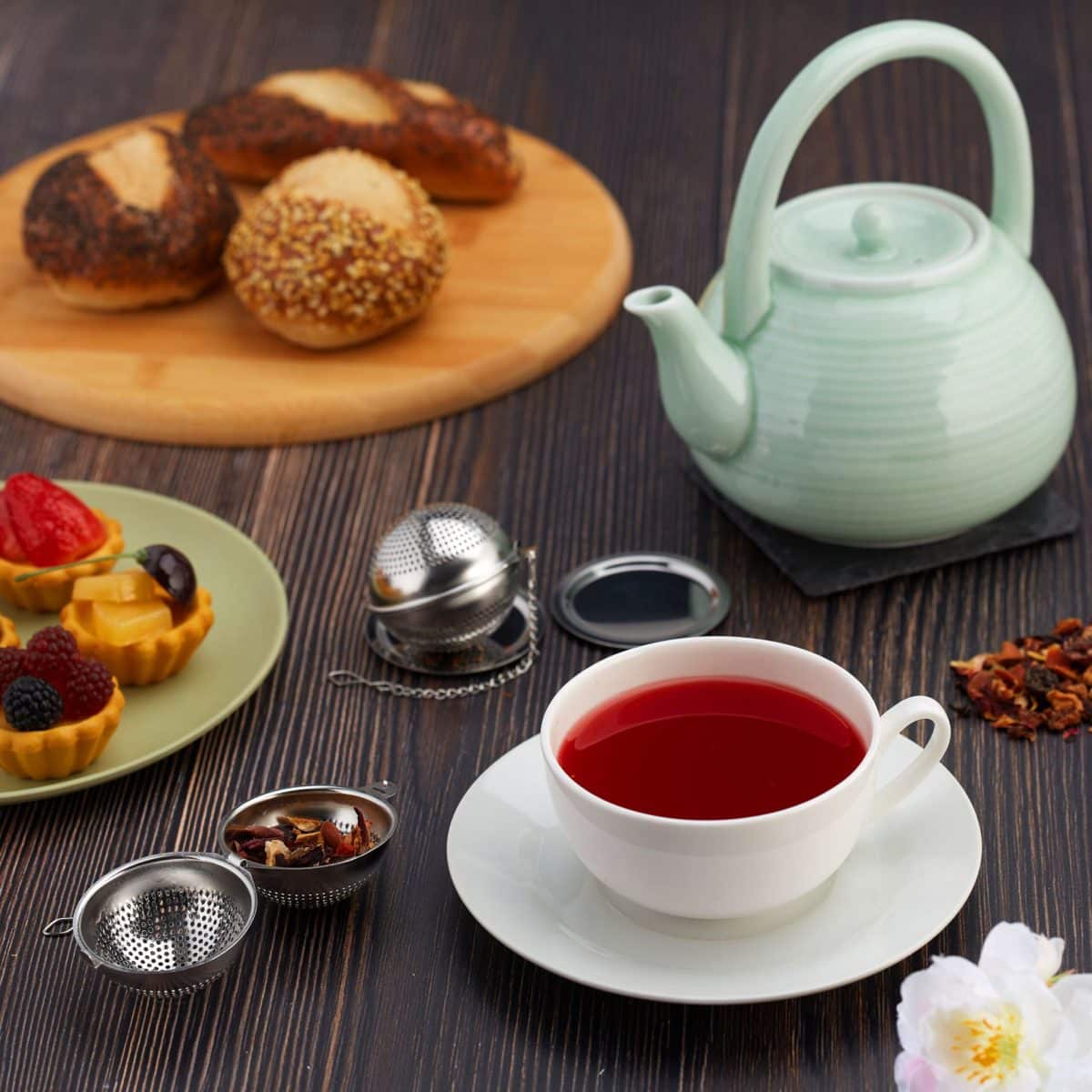 Set 2 infuzoare pentru ceai, pliabile,  17 x 4,5 cm, argintiu - imagine 2