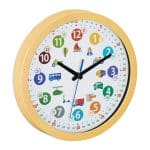 Ceas de perete, pentru copii, cu vehicule, multicolor, Relaxdays