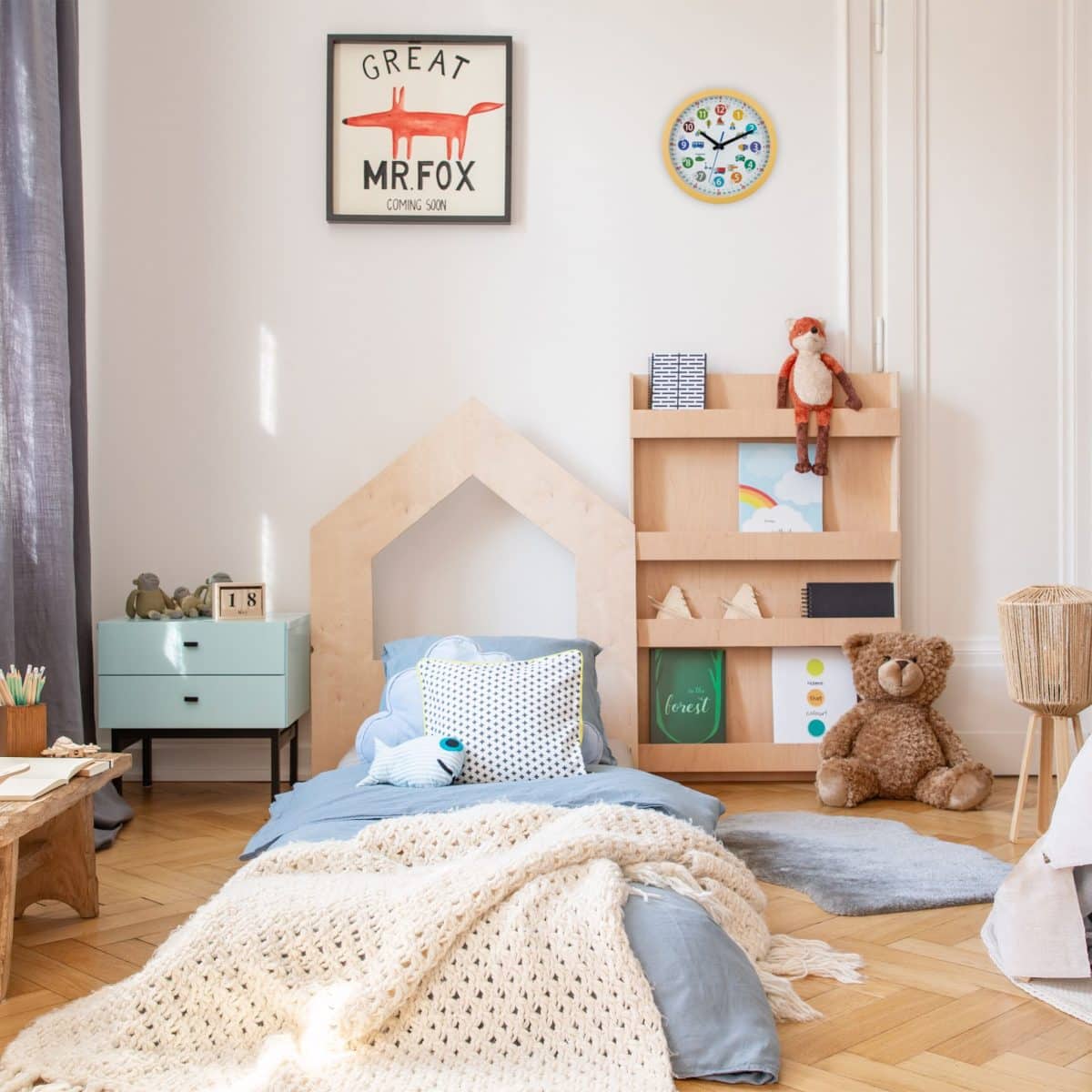 Ceas de perete, pentru copii, cu vehicule, multicolor, Relaxdays - imagine 2