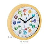Ceas de perete, pentru copii, cu vehicule, multicolor, Relaxdays - imagine 4