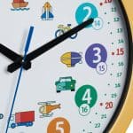 Ceas de perete, pentru copii, cu vehicule, multicolor, Relaxdays - imagine 6